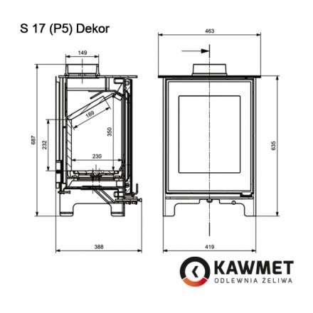  Купить Печь-камин Kawmet Premium S17 Dekor (4,9 кВт) в интерьере чугунный в Барановичах фото в Барановичах