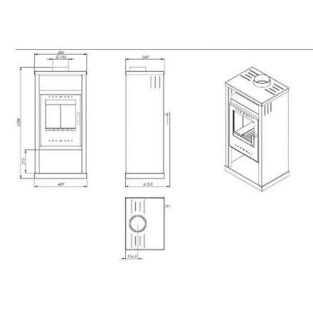 Купить Печь-камин NORDflam Pireus в Барановичах Амазонка бай фото в Барановичах