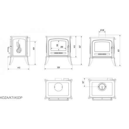 Купить Печь-камин чугунный Kratki Koza K7 с термостатом в Барановичах Амазонка бай фото в Барановичах