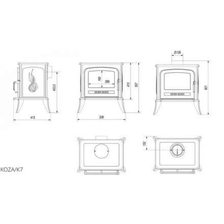 Печь-камин Kratki Koza K7 Амазонка бай фото в Барановичах