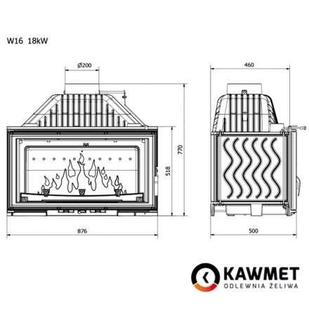 Каминная топка Kawmet W16 PREMIUM 18 кВт в Барановичах