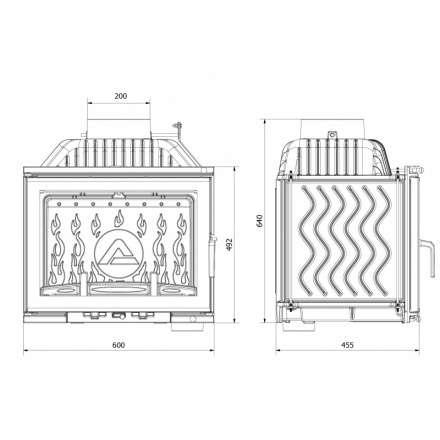 Каминная топка Kawmet W17 DECOR 14 кВт в Барановичах