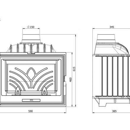 Каминная топка Kawmet W13 9,5 кВт в Барановичах