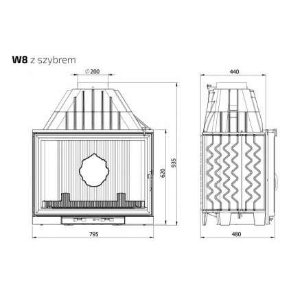 Каминная топка Kawmet W8-17,5 кВт EKO в Барановичах