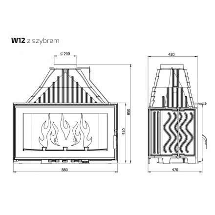 Каминная топка Kawmet W12-19,4 кВт в Барановичах