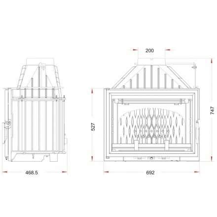 Каминная топка Invicta 700 Grand Vision с шибером в Барановичах