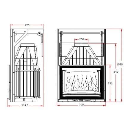 Каминная топка Invicta 700 Grand Angle с подъёмом в Барановичах