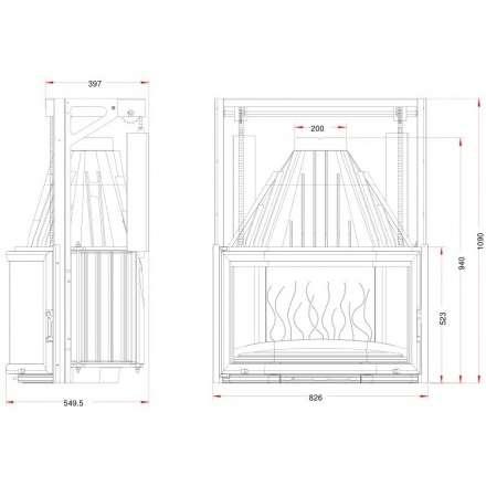 Каминная топка Invicta Prismatic 850 с подъёмом в Барановичах