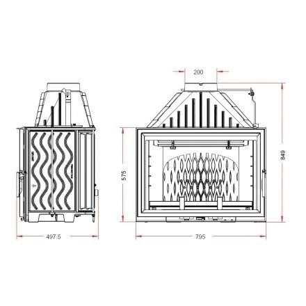 Каминная топка Invicta 800 Grande Vision с шибером в Барановичах