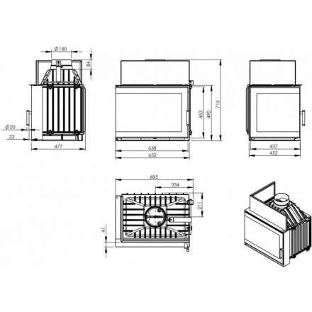 Каминная топка NORDflam Torn left в Барановичах