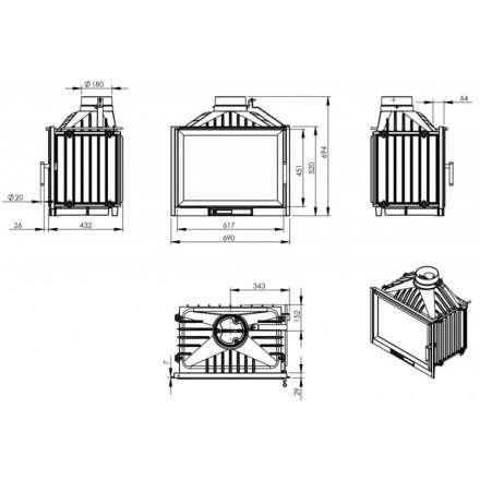 Каминная топка NORDflam Trent в Барановичах