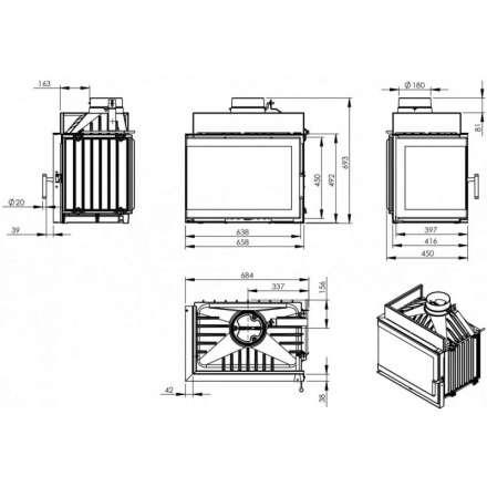 Каминная топка NORDflam Trent left в Барановичах