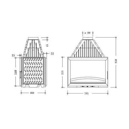 Каминная топка Invicta 800 Double Face в Барановичах