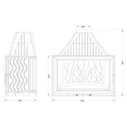 Каминная топка Invicta 900 Grand Vision с подъёмом в Барановичах
