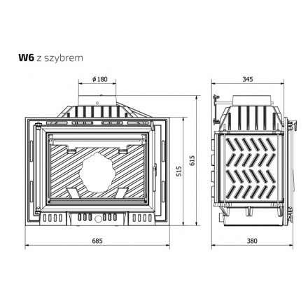 Каминная топка Kawmet W6-13,7 кВт в Барановичах