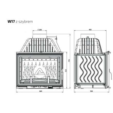 Каминная топка Kawmet W17 16 кВт в Барановичах
