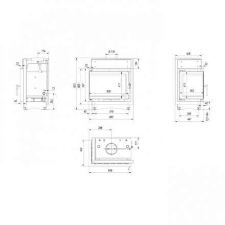 Каминная топка Kratki Maja/PW/BL/12/BS/W/Deco в Барановичах