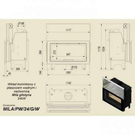 Каминная топка Kratki Mila/T/G (туннель, гильотина) в Барановичах