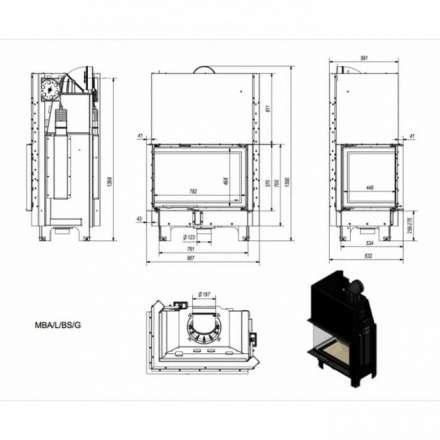 Каминная топка Kratki MBA/L/BS/G в Барановичах