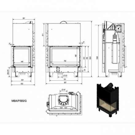 Каминная топка Kratki MBA/P/BS/G в Барановичах