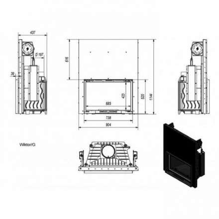 Каминная топка Kratki Wiktor/G в Барановичах