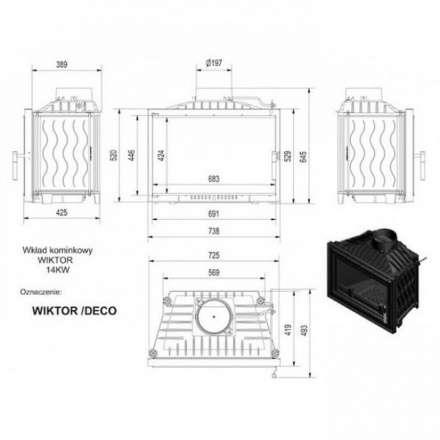 Каминная топка Kratki Wiktor/DECO в Барановичах