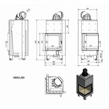 Каминная топка Kratki MBN/L/BS в Барановичах