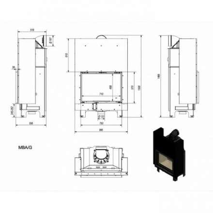 Каминная топка Kratki MBA/G в Барановичах
