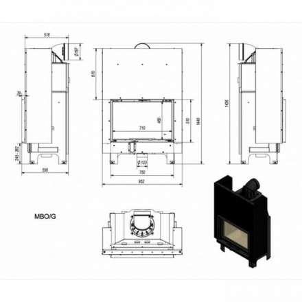 Каминная топка Kratki MBO/G в Барановичах