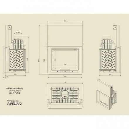 Каминная топка Kratki Amelia/G в Барановичах