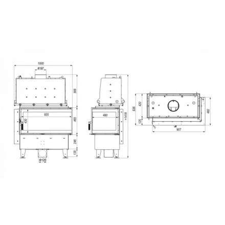 Каминная топка Defro Home RIVA ME BL SHORT угловая, с водяным контуром в Барановичах