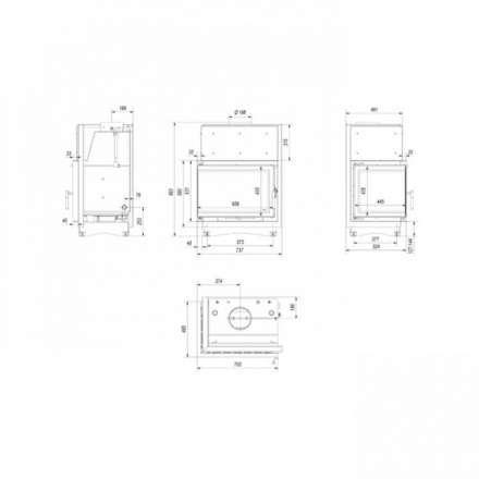 Каминная топка Kratki Zuzia/PW/BL/15/BS/W/Deco в Барановичах