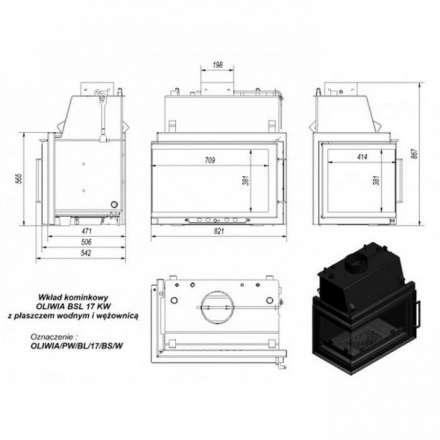 Каминная топка Kratki Oliwia/PW/BL/17/BS/W в Барановичах