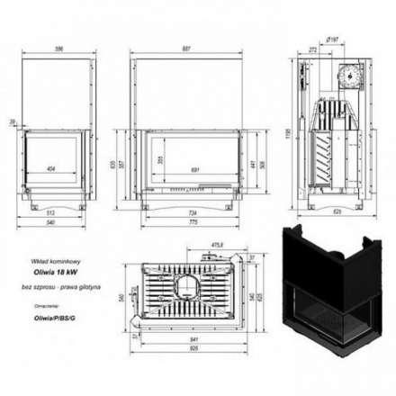 Каминная топка Kratki Oliwia/P/BS/G в Барановичах