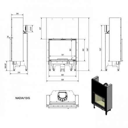 Каминная топка Kratki Nadia/13/G в Барановичах