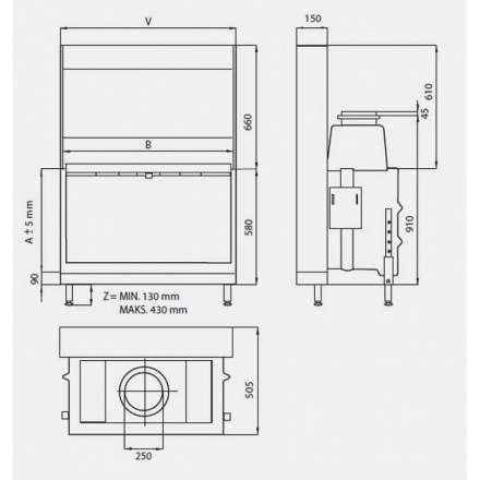 Каминная топка KFD Linea H 1050 4.0 в Барановичах