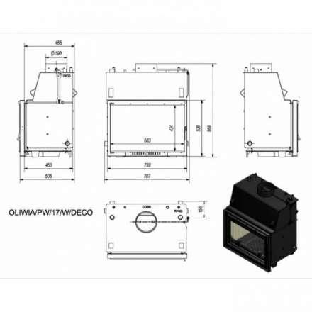 Каминная топка Kratki OLIWIA/PW/17/W/DECO в Барановичах
