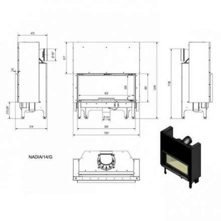 Каминная топка Kratki Nadia/14/G (гильотина) в Барановичах