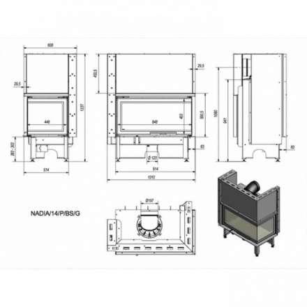 Каминная топка Kratki NADIA/14/P/BS/G в Барановичах