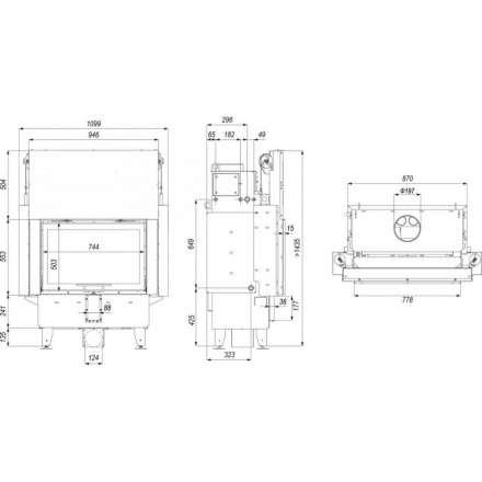 Каминная топка Defro Home Navi ME G с водяным контуром и подъемом стекла вверх в Барановичах