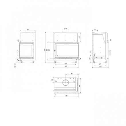 Каминная топка Kratki Oliwia/PW/BP/17/BS/W/Deco в Барановичах