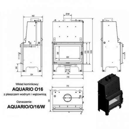 Каминная топка Kratki AQUARIO/O/16/PW/W в Барановичах