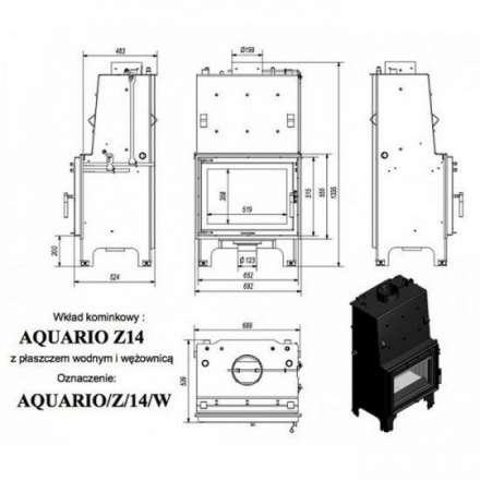 Каминная топка Kratki AQUARIO/Z/14/PW/W в Барановичах