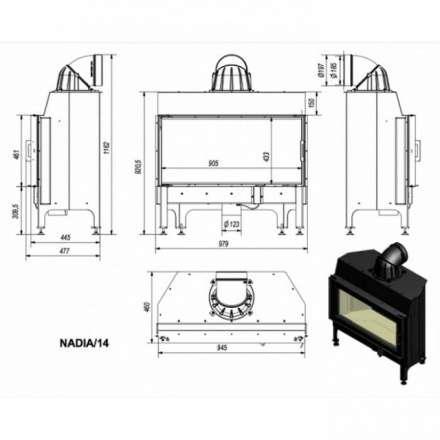 Каминная топка Kratki Nadia/14 в Барановичах
