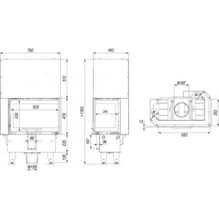 Каминная топка INTRA SM BP SLIM G в Барановичах