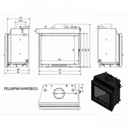 Каминная топка Kratki Felix/PW/14/W/DECO в Барановичах