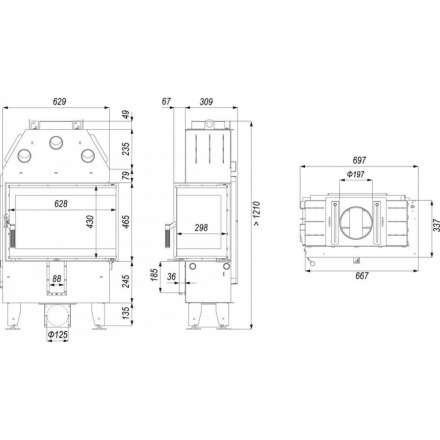 Каминная топка INTRA SM BP SLIM в Барановичах