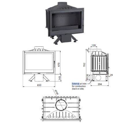 Каминная топка Ferguss FG17 с подводом воздуха извне в Барановичах