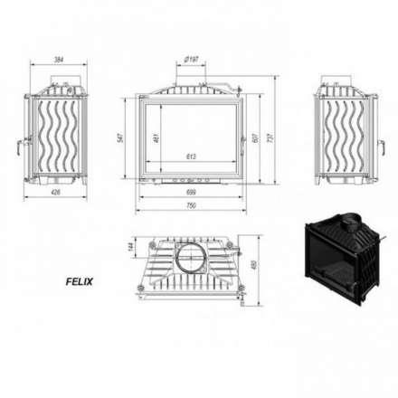 Каминная топка Kratki Felix в Барановичах