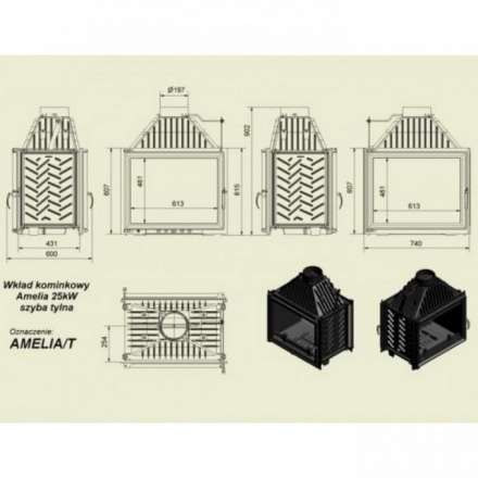 Каминная топка Kratki Amelia/T в Барановичах